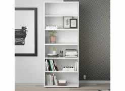 Boekenrek Prima 89x40x222cm - decor - wit- Rekken|Boekenkast