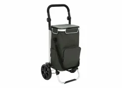 Boodschappentrolley 45,5x36,5x97,5cm - aluminium & polyester - groen- Boodschappentrolleys|Boodschappentrolleys