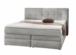 Boxsprings|Boxspring Amy 180x200cm - stof - lichtgrijs met opbergruimte