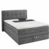 Boxsprings|Boxspring Amy 140x200cm - stof - grijs met opbergruimte