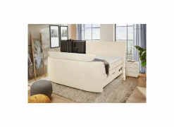 Compleet Bed|Tweepersoonsbedden|Boxspring Belair Max 180x200cm - stof - ecru