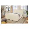 Boxspring Belair Mix 180x200cm - stof - ecru met tv-lift en opbergruimte- Compleet Bed|Tweepersoonsbedden