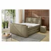 Compleet Bed|Boxsprings|Boxspring Belair Normal 180x200cm - stof - mud met tv-lift en opbergruimte