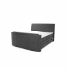 Boxspring Belair Normal 180x200cm - stof - antraciet met tv-lift en opbergruimte- Compleet Bed|Boxsprings