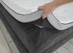 Boxspring BX2110 Portage 180x200cm - stof - antraciet met opbergruimte- Boxsprings