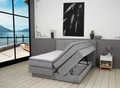 Boxsprings|Boxspring BX2110 Portage 160x200cm - stof - lichtgrijs met opbergruimte