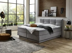 Boxspring BX2110 Portage 180x200cm - stof - lichtgrijs met opbergruimte- Boxsprings