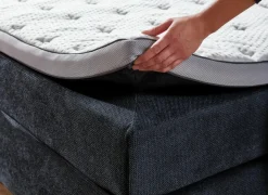 Boxsprings|Boxspring BX2110 Portage 180x200cm - stof - grijs blauw met opbergruimte