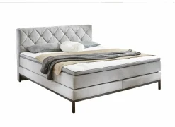 Boxspring BX2180 Rockaway 140x200cm - stof - grijs- Boxsprings