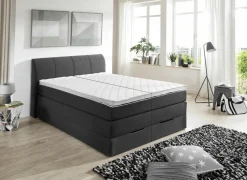 Boxsprings|Boxspring BX1440  200x200cm - stof - antraciet met opbergruimte