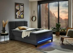 Boxspring BX2260  140x200cm - stof - charcoal met opbergruimte- Boxsprings