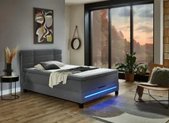 Boxspring BX2260  140x200cm - stof - lichtgrijs met opbergruimte- Boxsprings