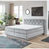 Boxspring BX2060 180x200cm - stof - lichtgrijs met opbergruimte- Boxsprings