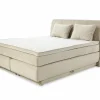 Boxspring Caren Max 180x200cm - stof - ecru met opbergruimte- Boxsprings