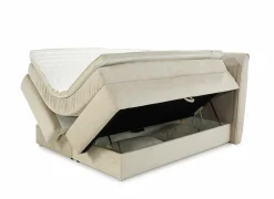 Boxspring Caren Max 180x200cm - stof - ecru met opbergruimte- Boxsprings