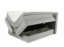 Boxspring Caren Max 160x200cm - stof - grijs met opbergruimte- Boxsprings