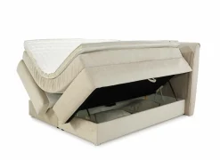 Boxsprings|Boxspring Caren Normal 160x200cm - stof - ecru met opbergruimte