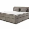 Boxspring Caren Normal 180x200cm - stof - taupe met opbergruimte- Boxsprings