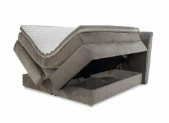 Boxspring Caren Normal 180x200cm - stof - taupe met opbergruimte- Boxsprings
