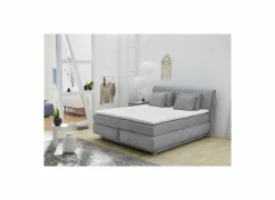 Boxspring Carla Max 180x200cm - stof - micro grijs met opbergruimte- Boxsprings
