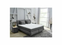 Boxspring Carla Max 180x200cm - stof - donkergrijs met opbergruimte- Boxsprings