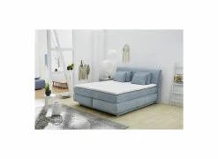 Boxsprings|Boxspring Carla Max 180x200cm - stof - micro lichtblauw met opbergruimte