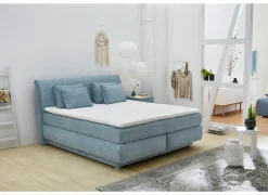 Boxsprings|Boxspring Carla Mix 180x200cm - stof - micro lichtblauw met opbergruimte
