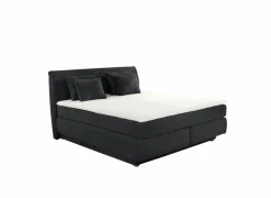 Boxsprings|Boxspring Carla Mix 180x200cm - stof - micro zwart met opbergruimte