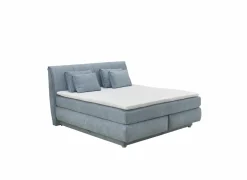 Boxspring Carla Normal 160x200cm - stof - lichtblauw met opbergruimte- Boxsprings