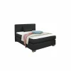 Boxspring Emilia 140x200cm - stof - antraciet- Boxsprings