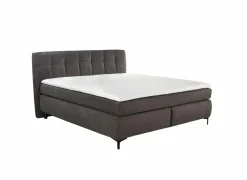 Boxspring Gitta 180x200cm - stof - donkergrijs- Compleet Bed|Tweepersoonsbedden