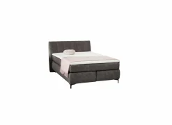 Boxspring Gitta 140x200cm - stof - donkergrijs- Compleet Bed|Tweepersoonsbedden