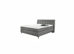 Boxspring Gitta 140x200cm - stof - lichtgrijs- Compleet Bed|Tweepersoonsbedden