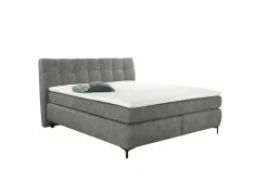 Compleet Bed|Tweepersoonsbedden|Boxspring Gitta 180x200cm - stof - lichtgrijs