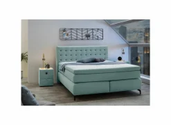 Boxspring Jessica 180x200cm - stof - turquoise- Boxsprings