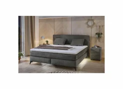 Compleet Bed|Tweepersoonsbedden|Boxspring Kira Max 160x200cm - stof - donkergrijs