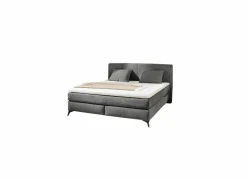 Compleet Bed|Tweepersoonsbedden|Boxspring Kira Mix 180x200cm - stof - donkergrijs