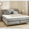 Compleet Bed|Tweepersoonsbedden|Boxspring Kira Normal 160x200cm - stof - middengrijs
