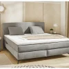 Compleet Bed|Tweepersoonsbedden|Boxspring Kira Normal 180x200cm - stof - middengrijs