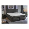 Boxspring Livia Max 180x200cm - stof - donkergrijs- Compleet Bed|Boxsprings
