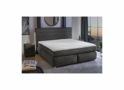 Boxspring Livia Max 180x200cm - stof - donkergrijs- Compleet Bed|Boxsprings