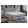 Boxspring Livia Mix 180x200cm - stof - middengrijs- Compleet Bed|Boxsprings