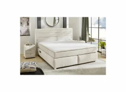 Boxspring Livia Normal 180x200cm - stof - greige- Compleet Bed|Boxsprings