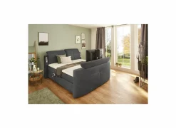 Boxspring Moviestar Mix 180x200cm - stof - donkergrijs met tv-lift- Compleet Bed|Tweepersoonsbedden