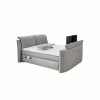 Boxspring Moviestar Mix 180x200cm - stof - lichtgrijs met tv-lift- Compleet Bed|Tweepersoonsbedden