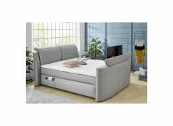 Boxspring Moviestar Mix 180x200cm - stof - lichtgrijs met tv-lift- Compleet Bed|Tweepersoonsbedden