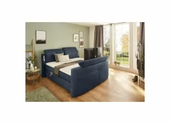 Boxspring Moviestar Normal 180x200cm - stof - blauw met tv-lift- Compleet Bed|Tweepersoonsbedden