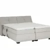 Boxsprings|Boxspring Reynosa Gel 180x200cm - stof - zilver met opbergruimte & elektrisch