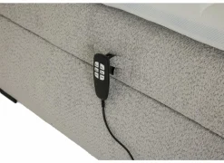 Boxsprings|Boxspring Reynosa Gel 180x200cm - stof - zilver met opbergruimte & elektrisch