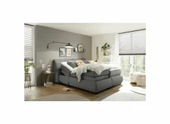 Boxsprings|Boxspring Reynosa Gel 180x200cm - stof - grafiet met opbergruimte & elektrisch